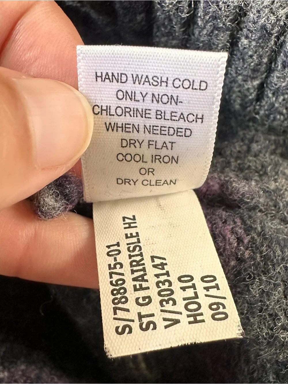 Banana Republic Merino Wool 1/4 Zip Sweater Men Large Purple Fair Isle Preppy